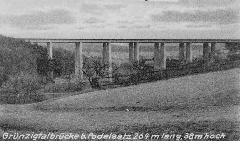 Podelsatzbrücke (Grünzigtalbrücke) um 1937
