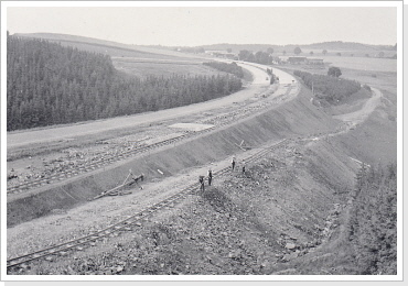 Baustelle im Triebigsbachgrund bei Schilbach in Richtung Berlin Juli 1936